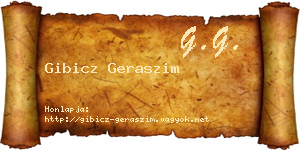 Gibicz Geraszim névjegykártya